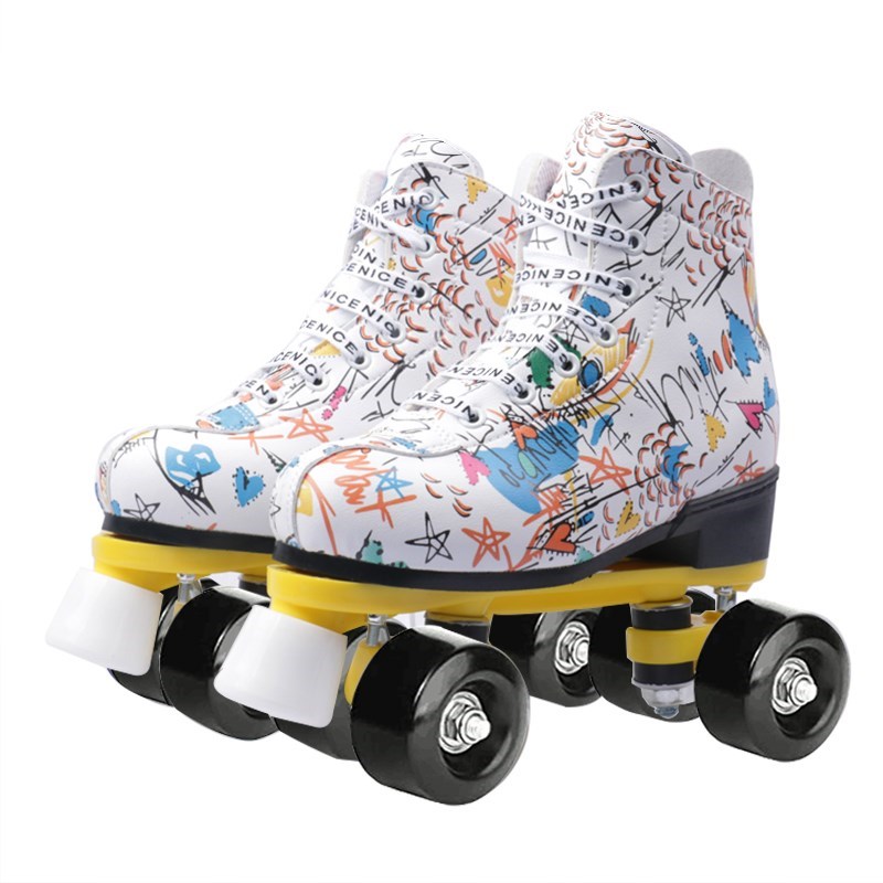 White graffiti + black wheel + gear + shoe bag